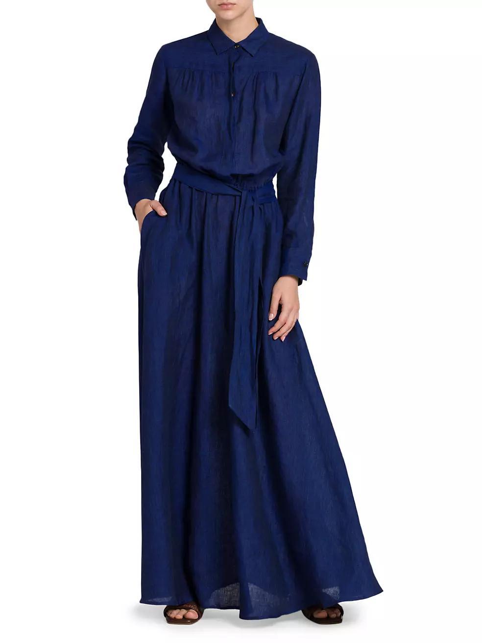 Linen Tie-Waist Shirtdress Product Image
