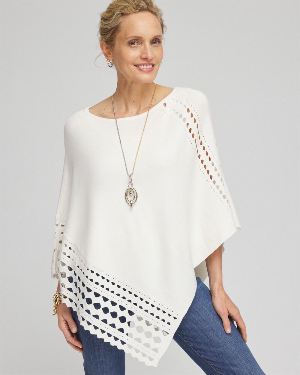 Asymmetrical Cutwork Poncho Product Image