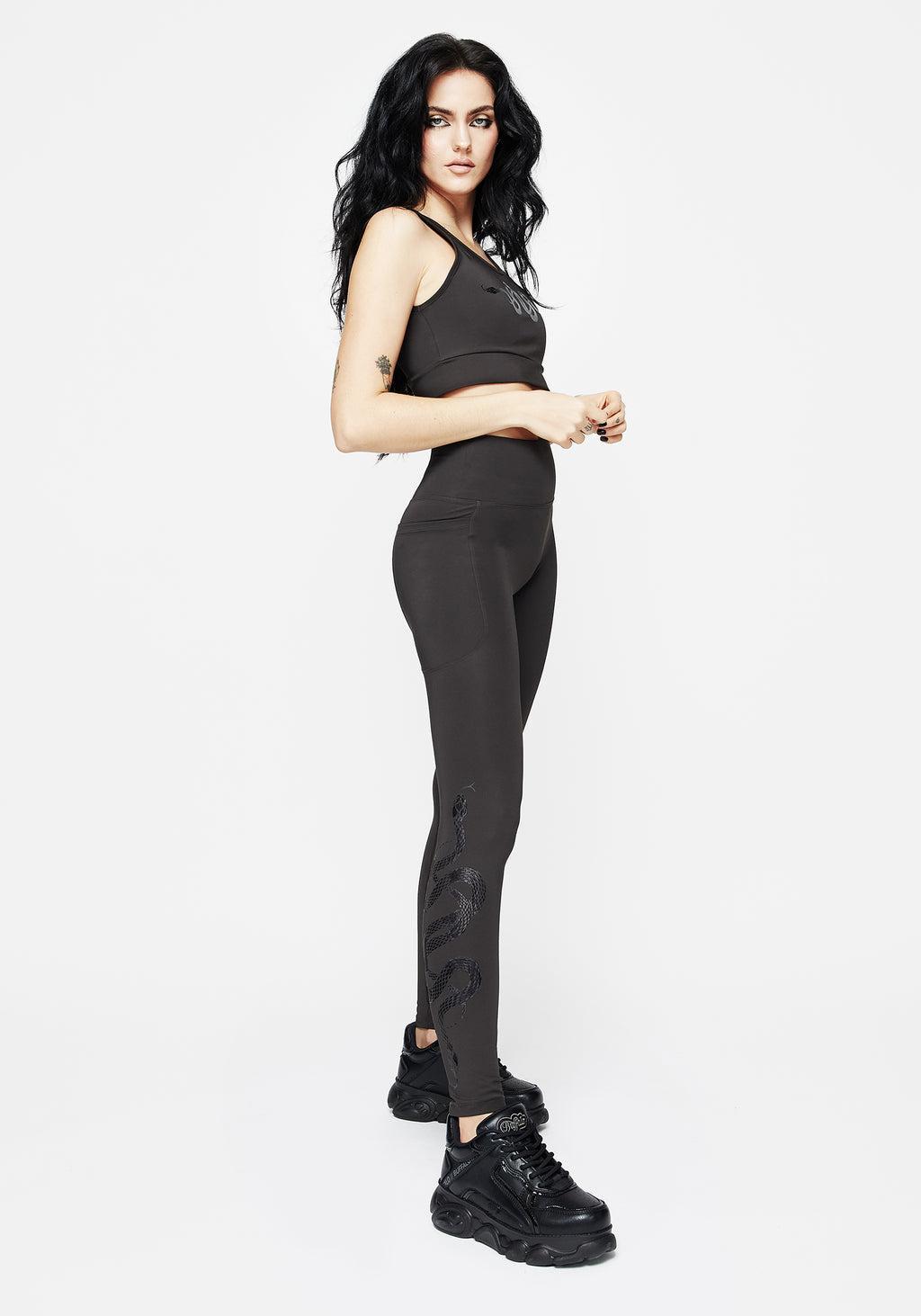 Venin Snake Athleisure Leggings - Charcoal Product Image