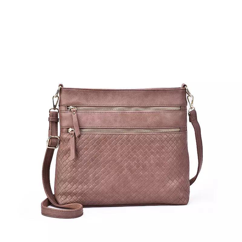 Womens Mellow World Alecia Woven Shoulder Bag, Brown Product Image
