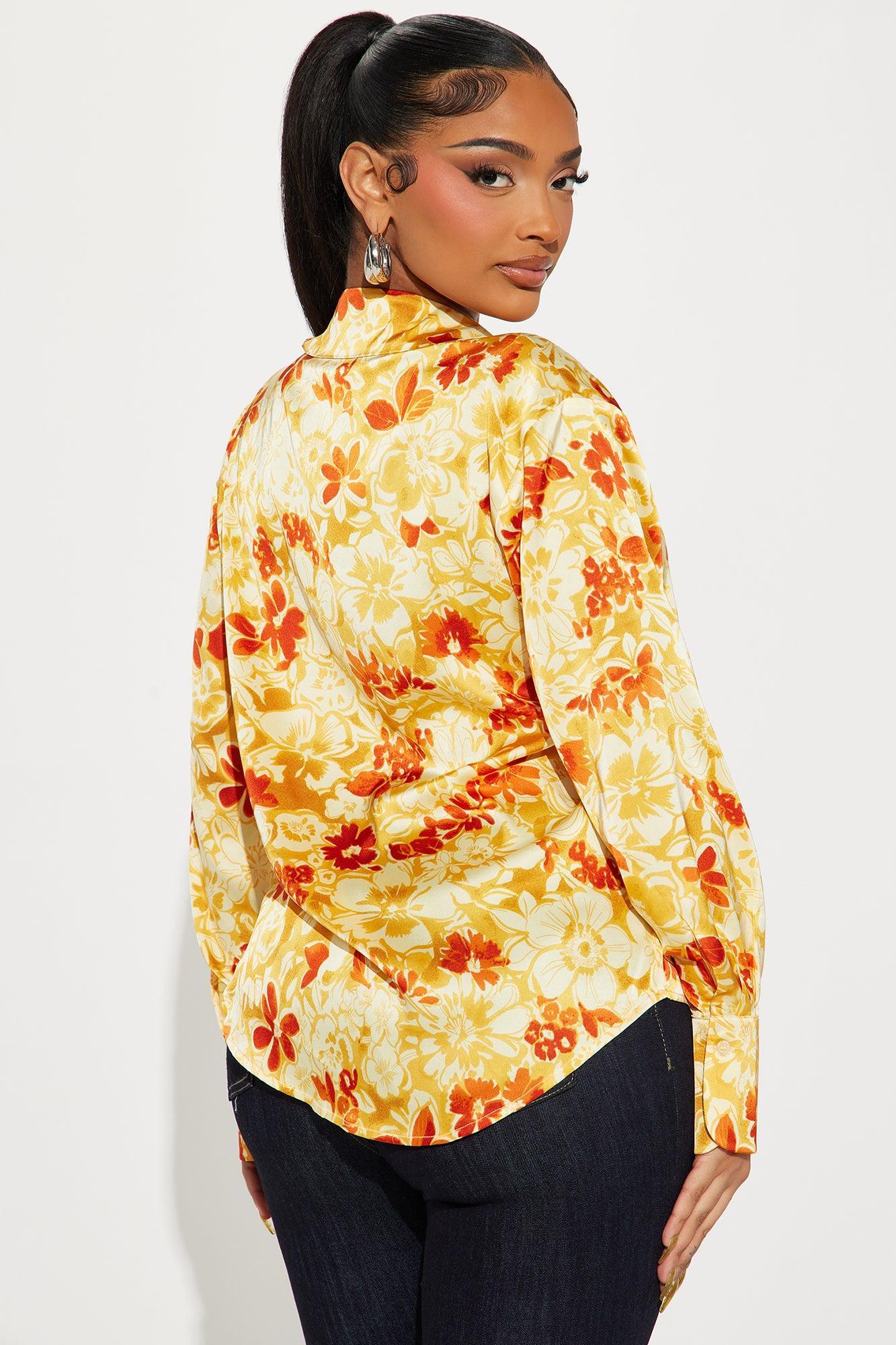 Magnolia Floral Shirt - Yellow/combo Product Image