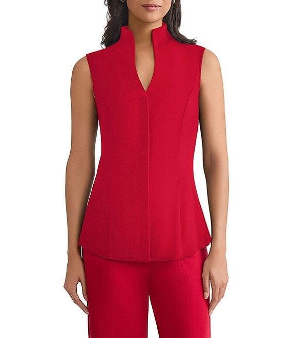 MISOOK High Funnel V-Neck Sleeveless Blouse Product Image