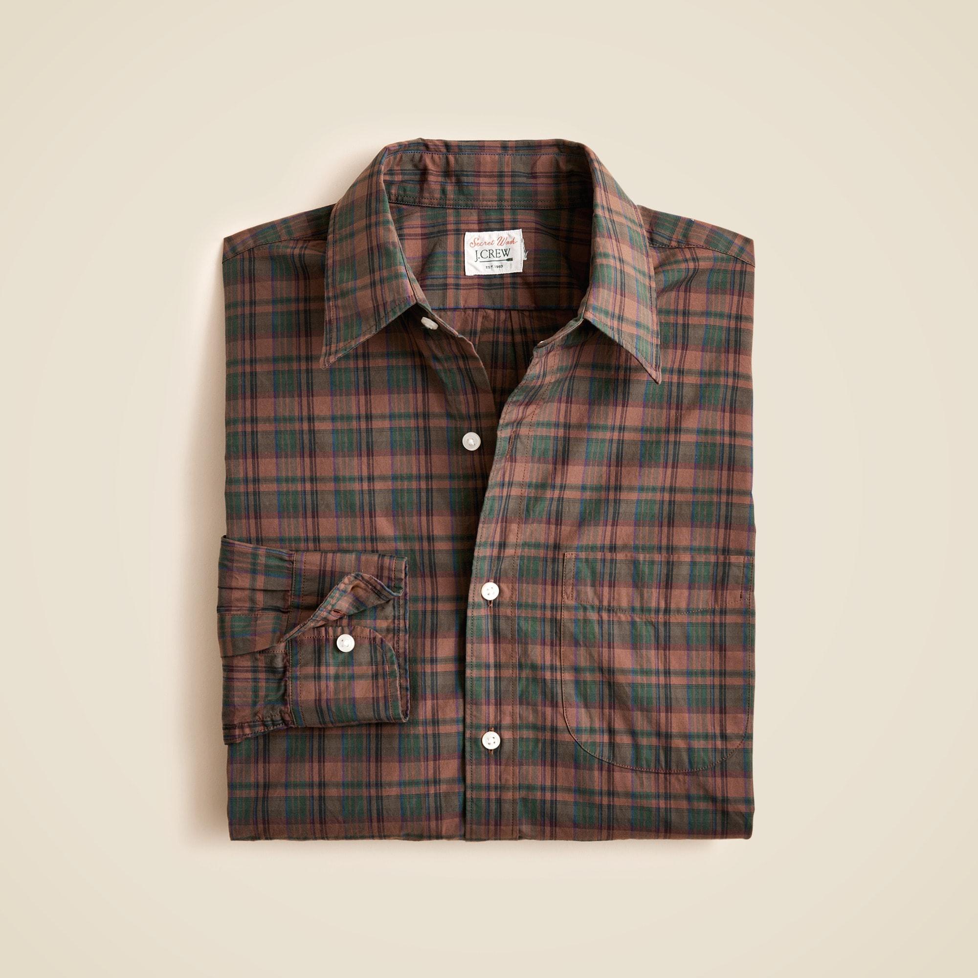 Slim Secret Wash cotton poplin shirt with point collar Product Image