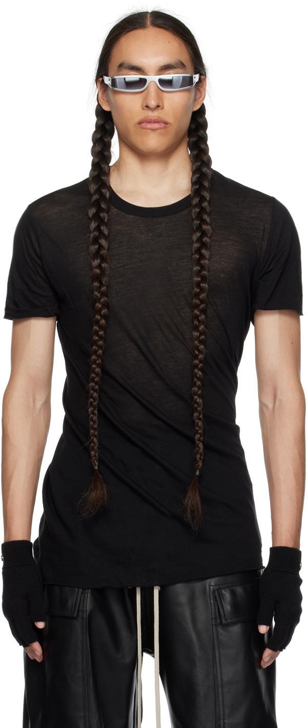 RICK OWENS Round Neck Cotton T-shirt In Black Product Image