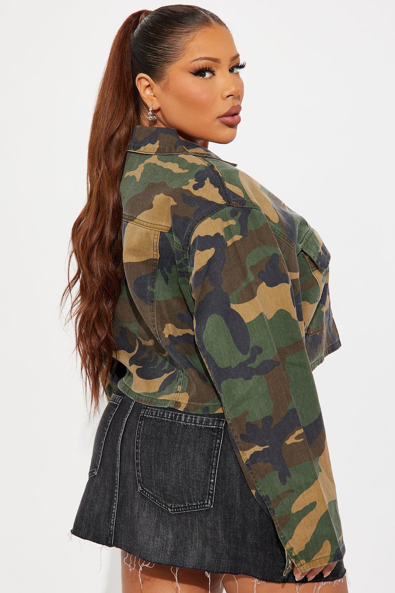Army Brat Cropped Camo Jacket - Camouflage Product Image