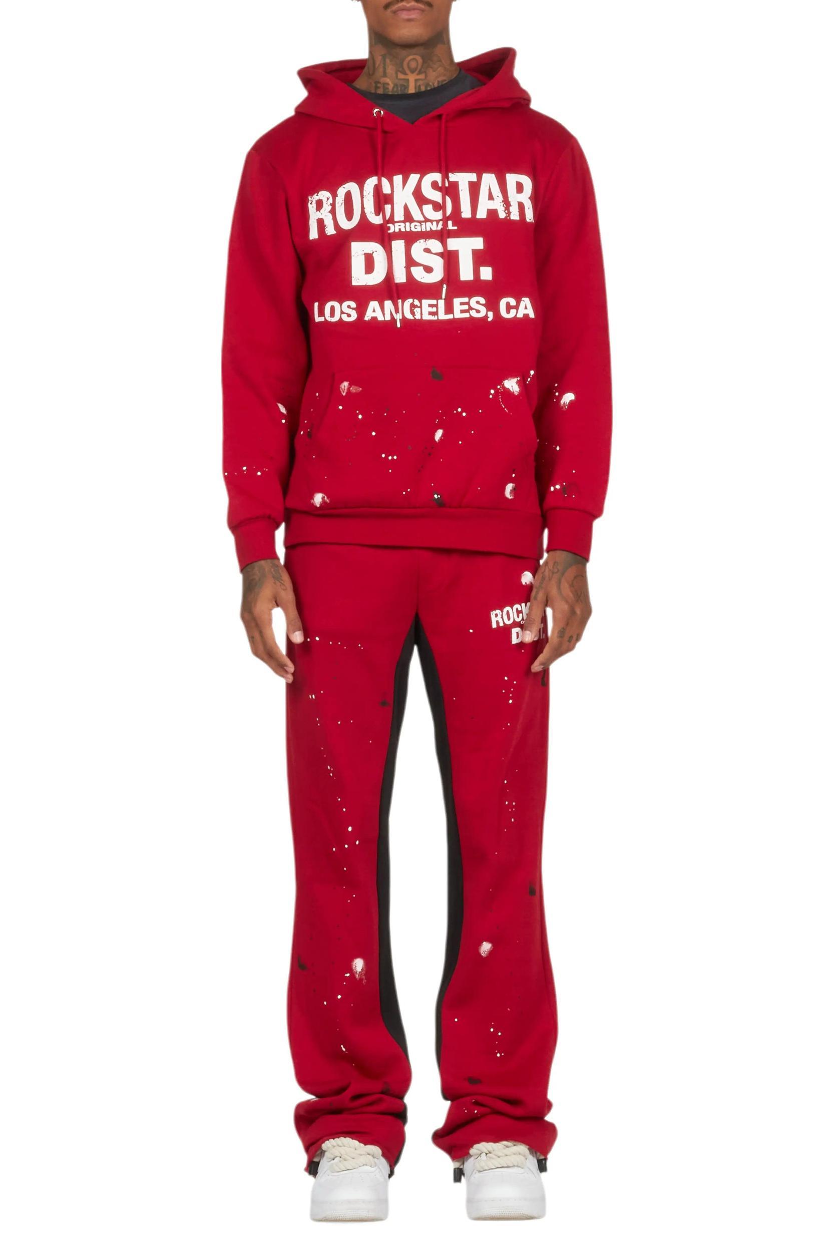 Scottie Burgundy Hoodie/Baggy Track Pant Set Male Product Image