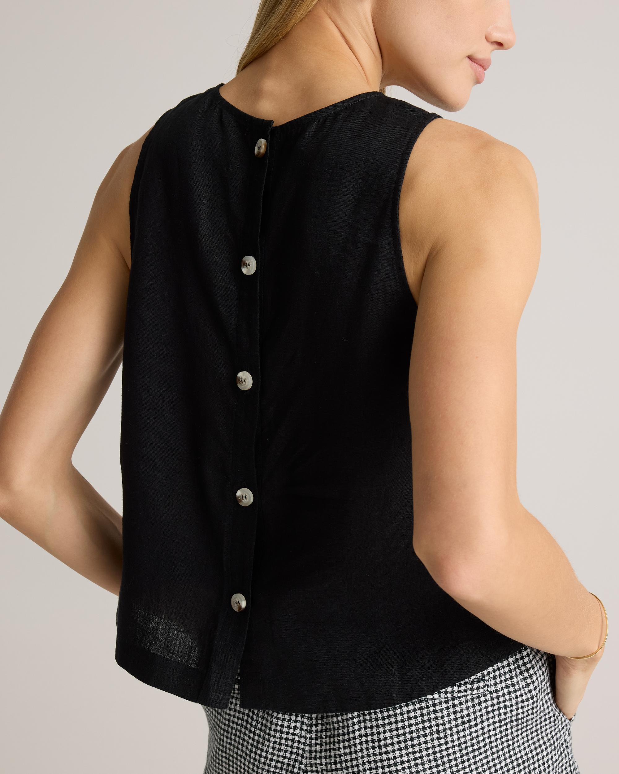 100% European Linen Cropped Tank Product Image