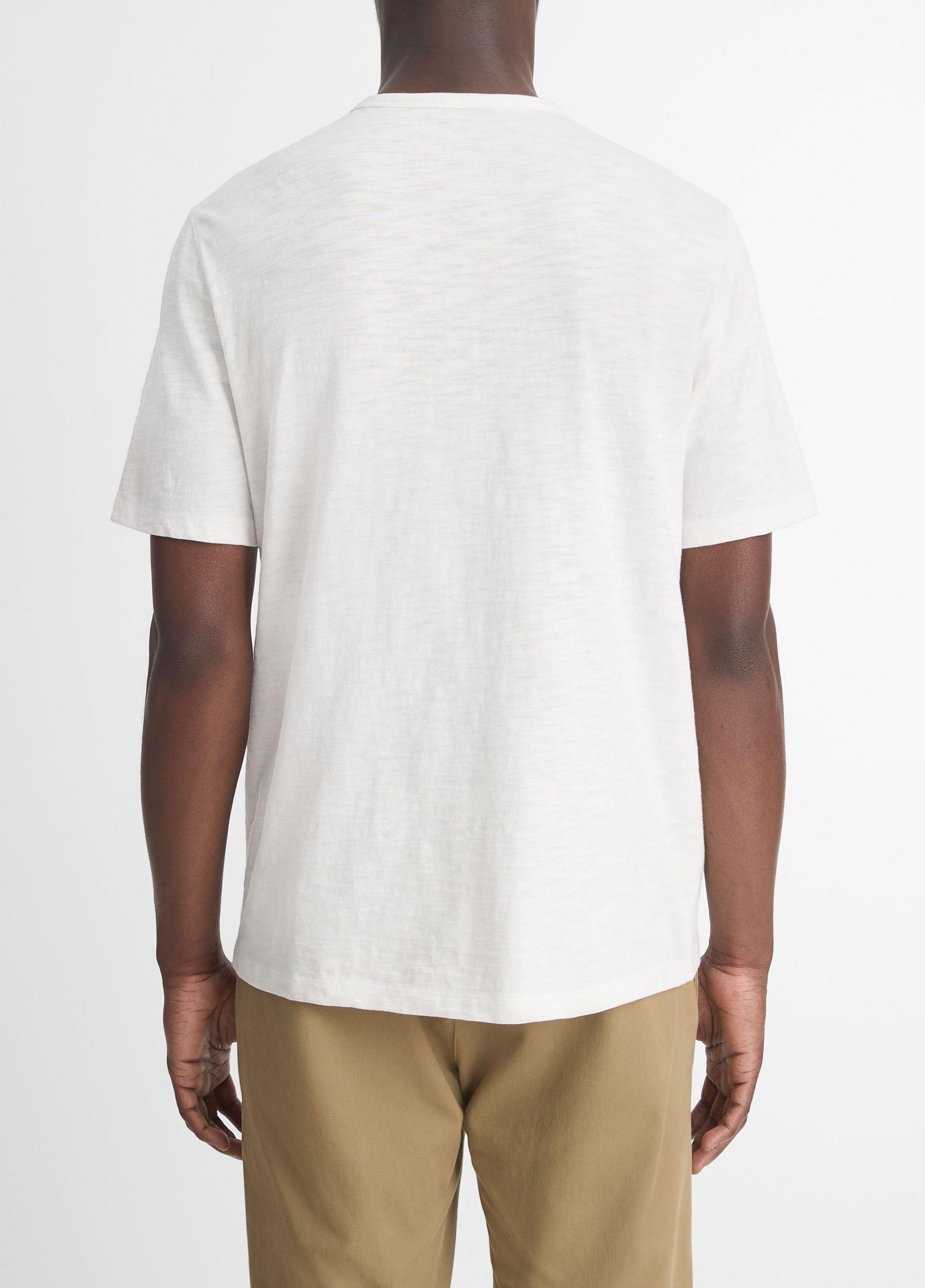 Mens Slub Cotton Split-Neck T-Shirt, Midnight Sky, Size M Vince Product Image