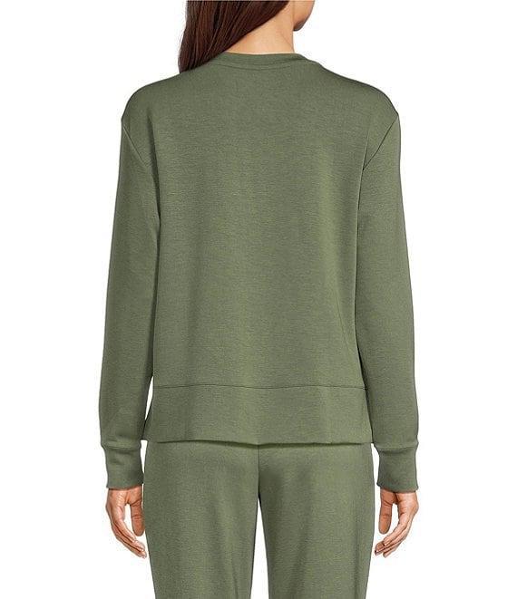 Modern Movement Half Moon by Modern Movement Solid Scuba Knit Long Sleeve Crew Neck Lounge Top Product Image