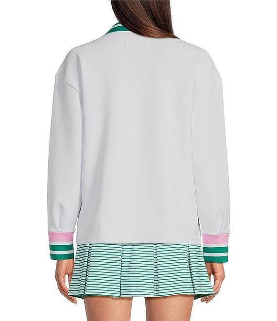 Addison Bay Easy Rugby Contract Stripe Print Long Sleeve Pullover Sweater Product Image