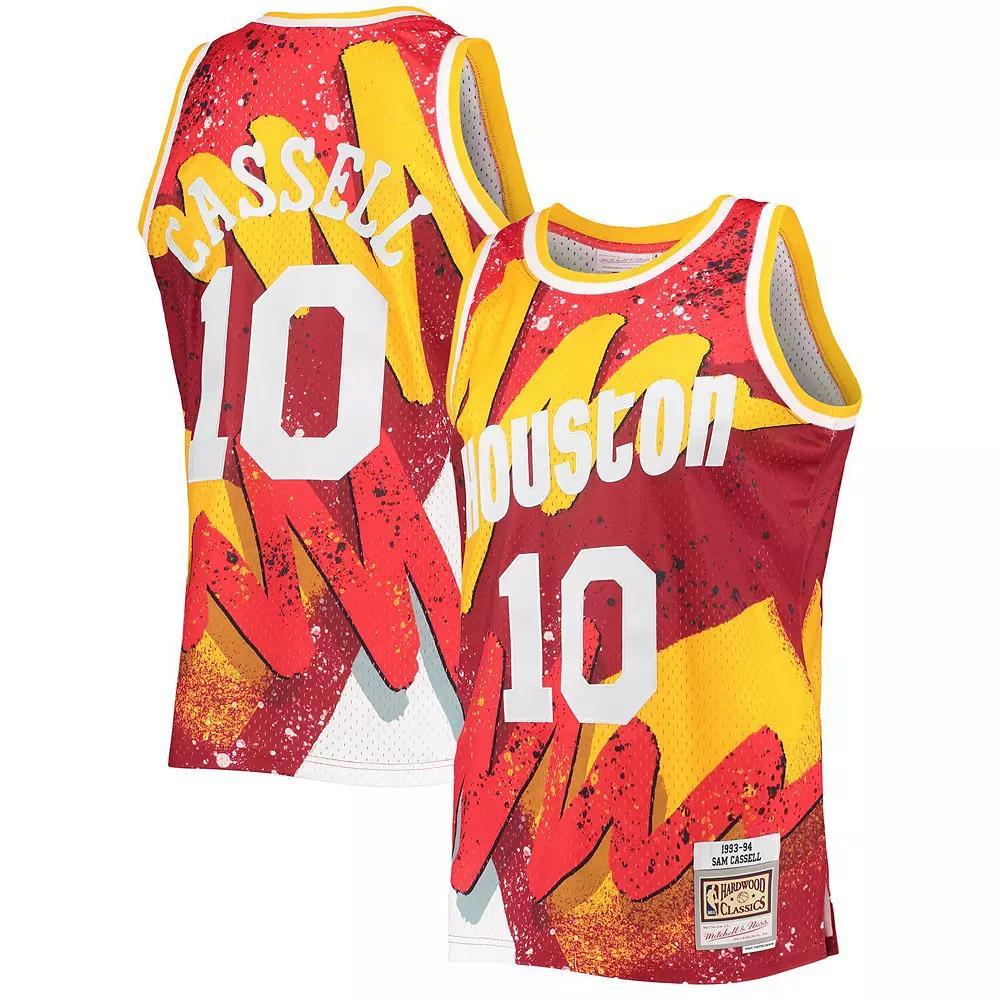 Mens Mitchell & Ness Sam Cassell Houston Rockets Hardwood Classics 1993-94 Hyper Hoops Swingman Jersey Product Image