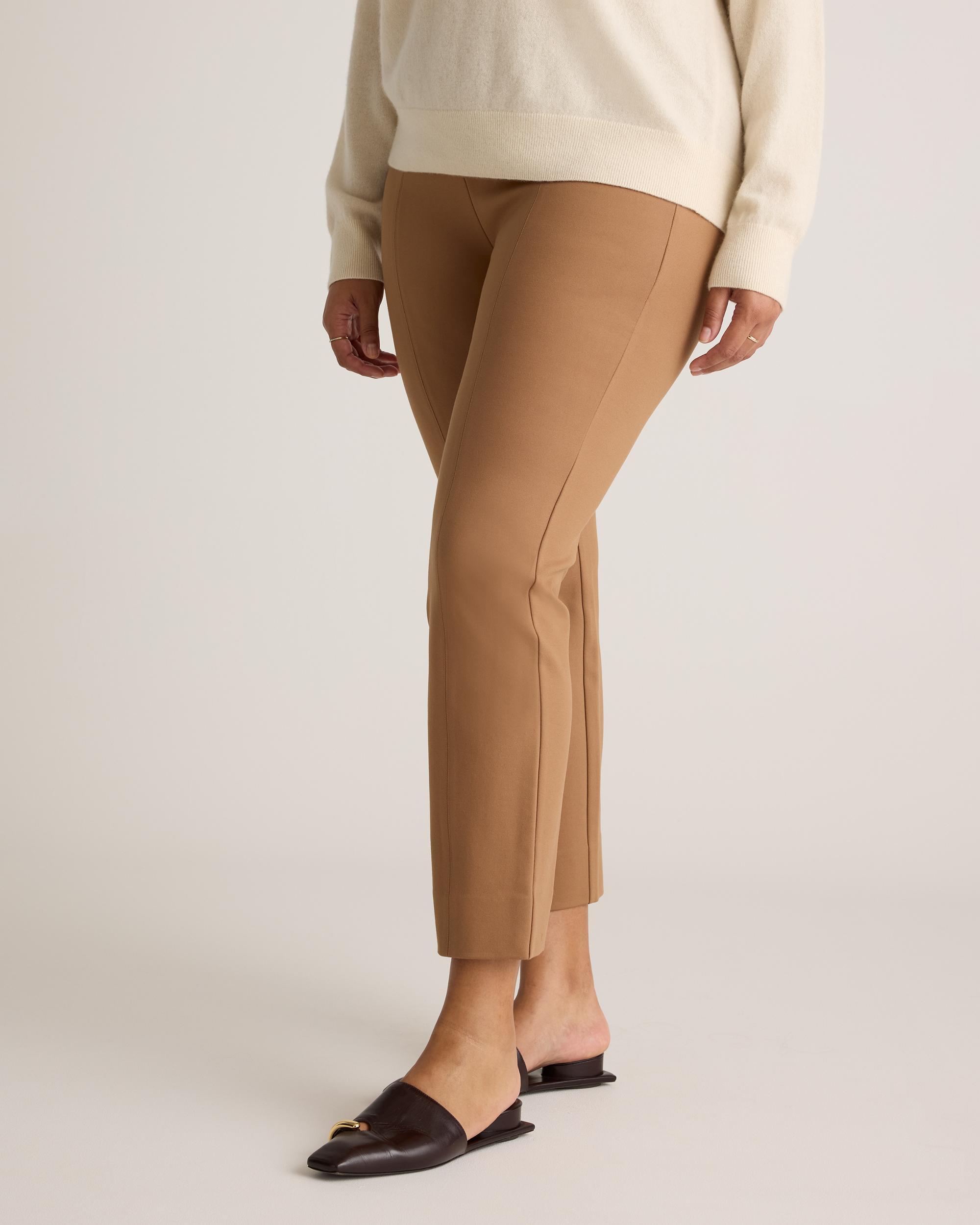 Quince | Women's Ultra-Stretch Ponte Pintuck Ankle Pants Rayon Product Image
