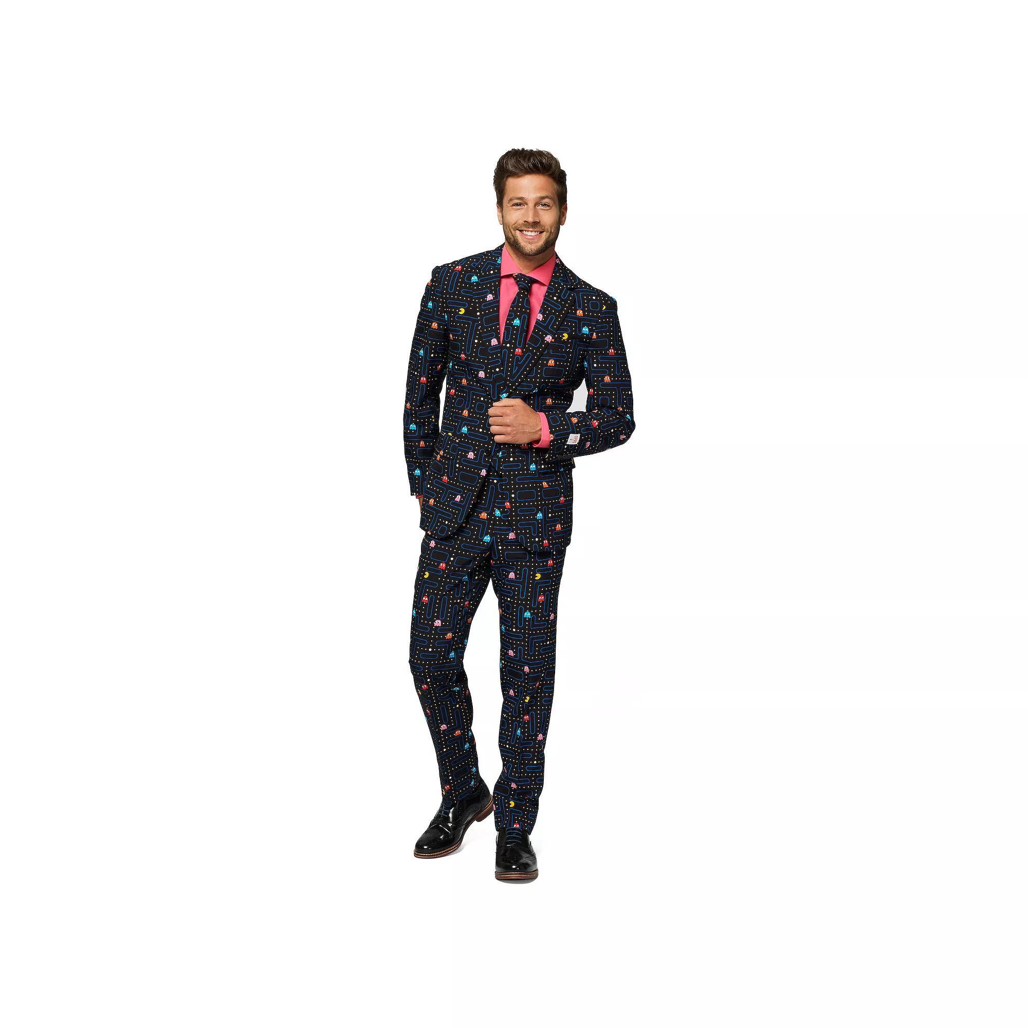 Mens OppoSuits Pac-Man Slim-Fit Suit & Tie Set Product Image