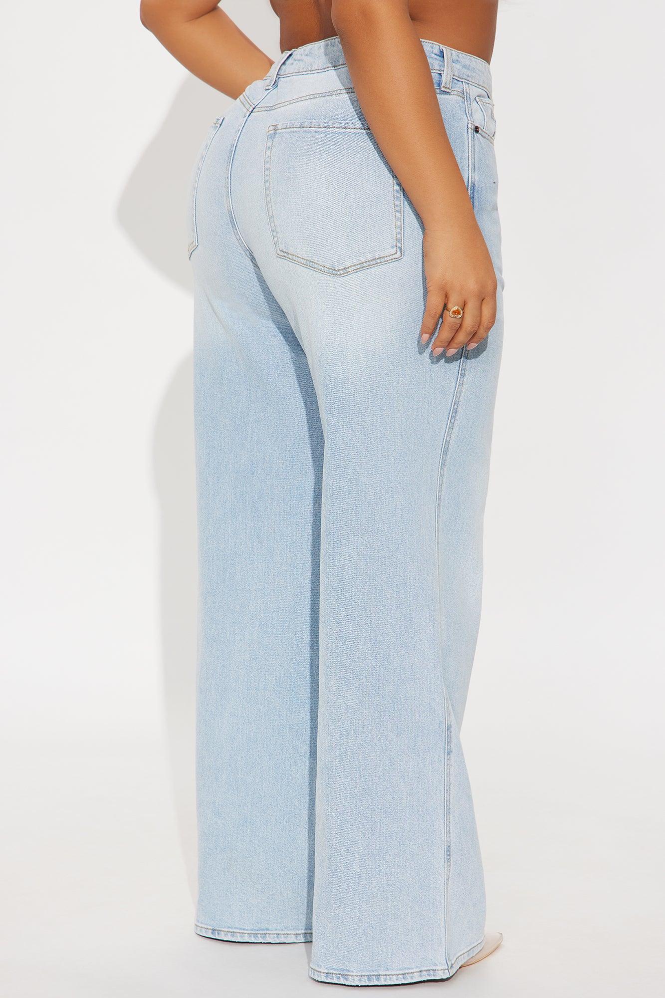 Eastside Low Rise Crossover Wide Leg Jean - Light Wash Product Image