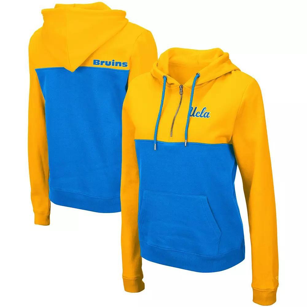 Women's Colosseum Gold/Blue UCLA Bruins Aidan Lightweight Half-Zip Hoodie, Size: XL Product Image