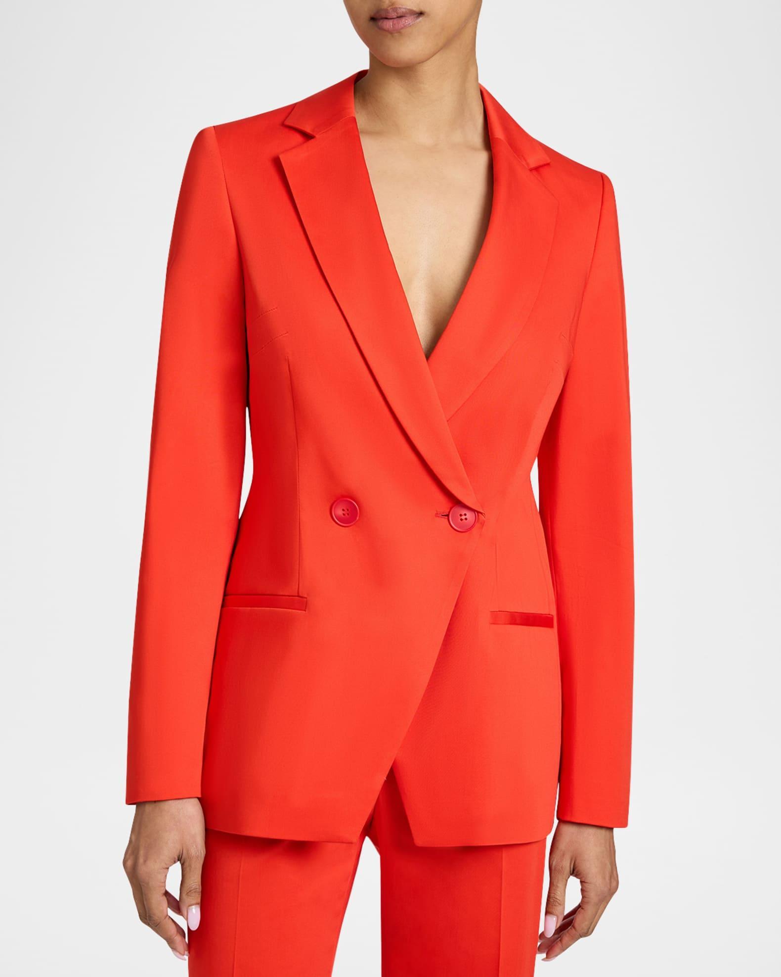 Single-Button Stretch Cotton Blazer Product Image