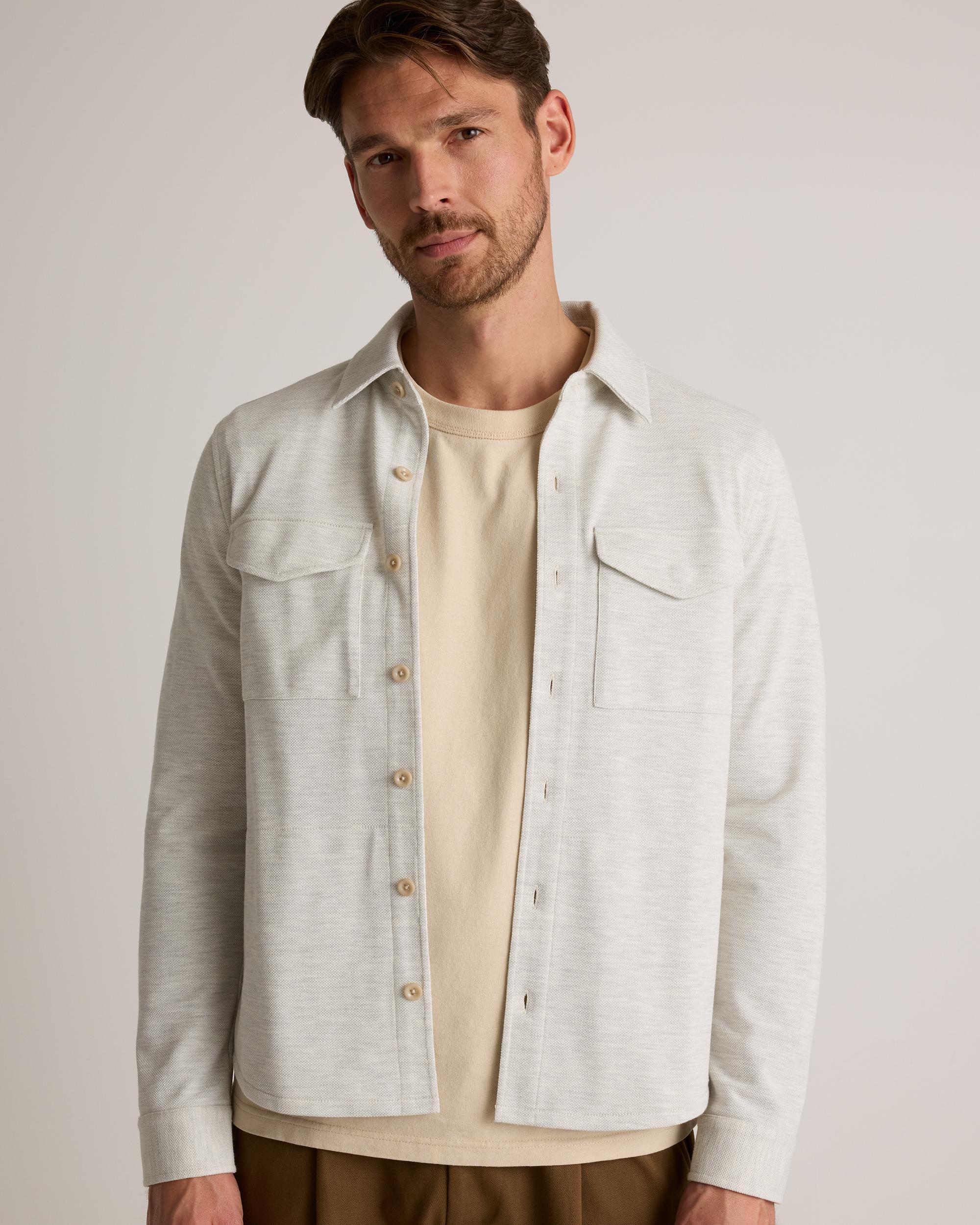 Quince | Men's Cotton Pique Knit Overshirt Organic Cotton Product Image