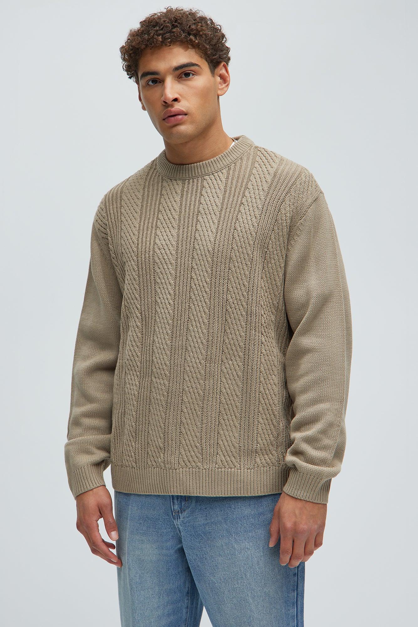 All Night Long Crewneck Sweater - Tan Product Image