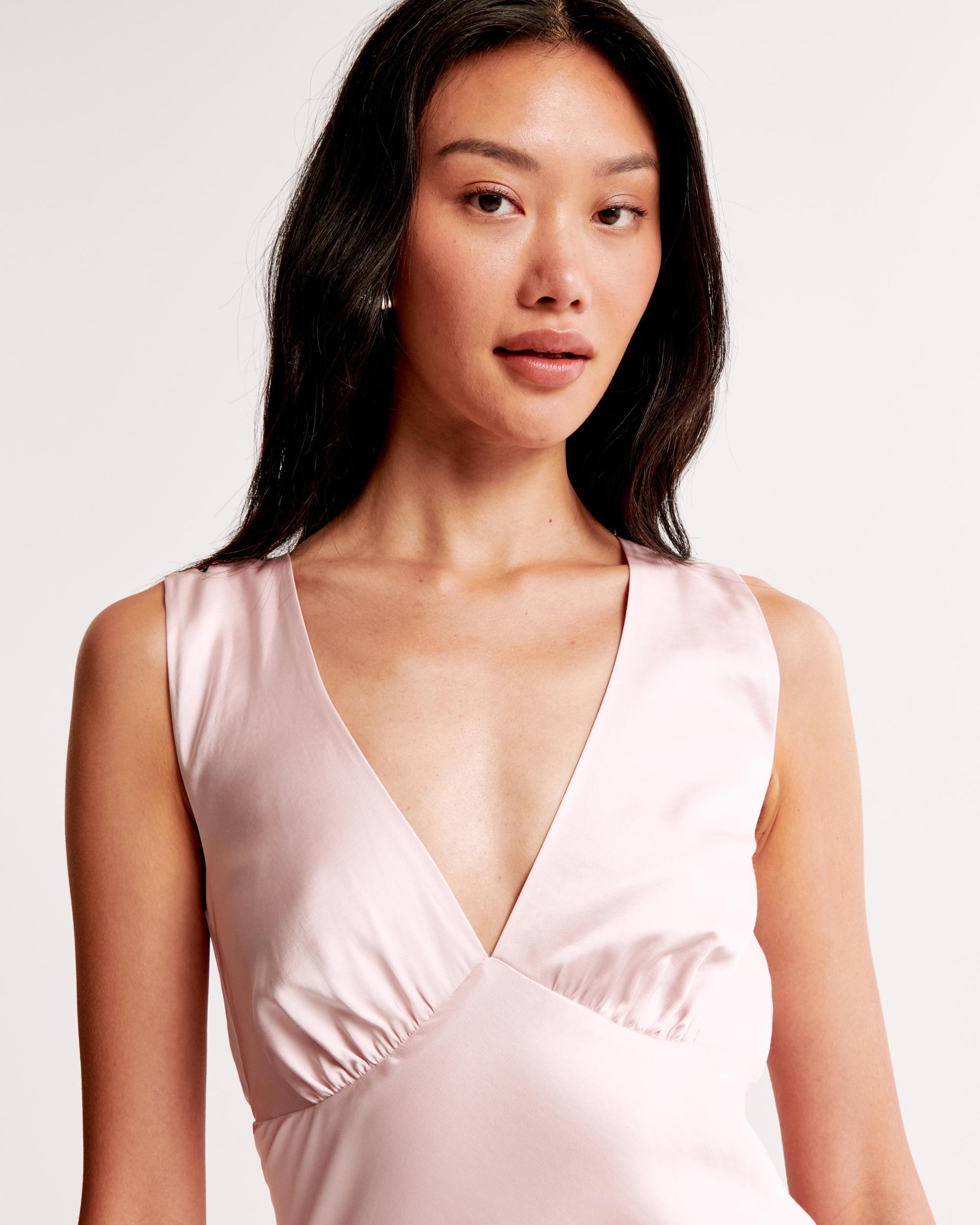 Plunge Cowl Back Maxi Dress Product Image