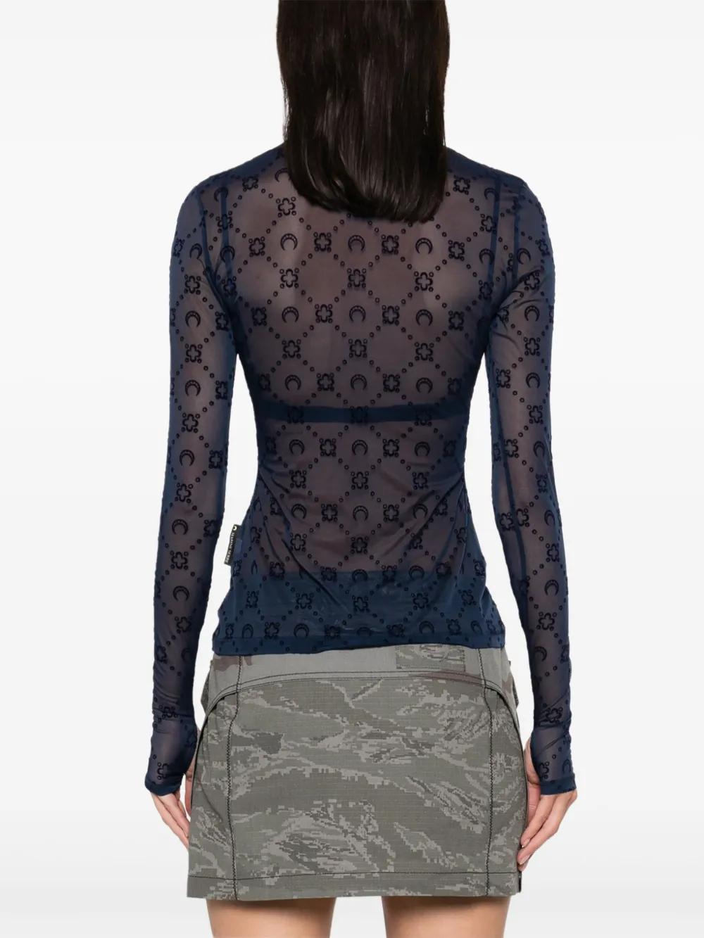 Moonogram mesh longsleeved top Product Image