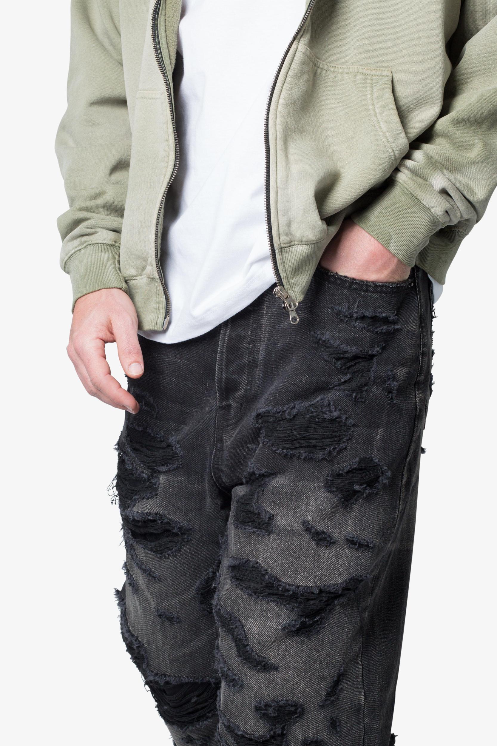 Ultra Baggy Distressed Denim - Vintage Black Product Image