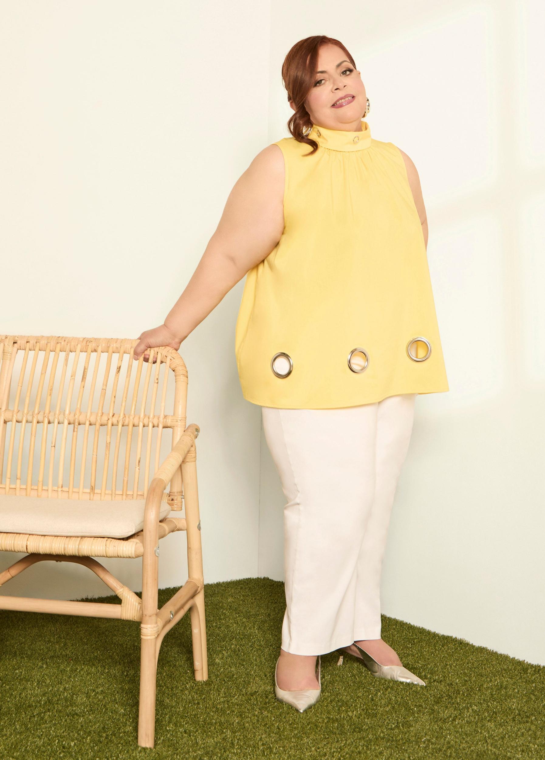 Grommet Embellished Poplin Blouse Product Image