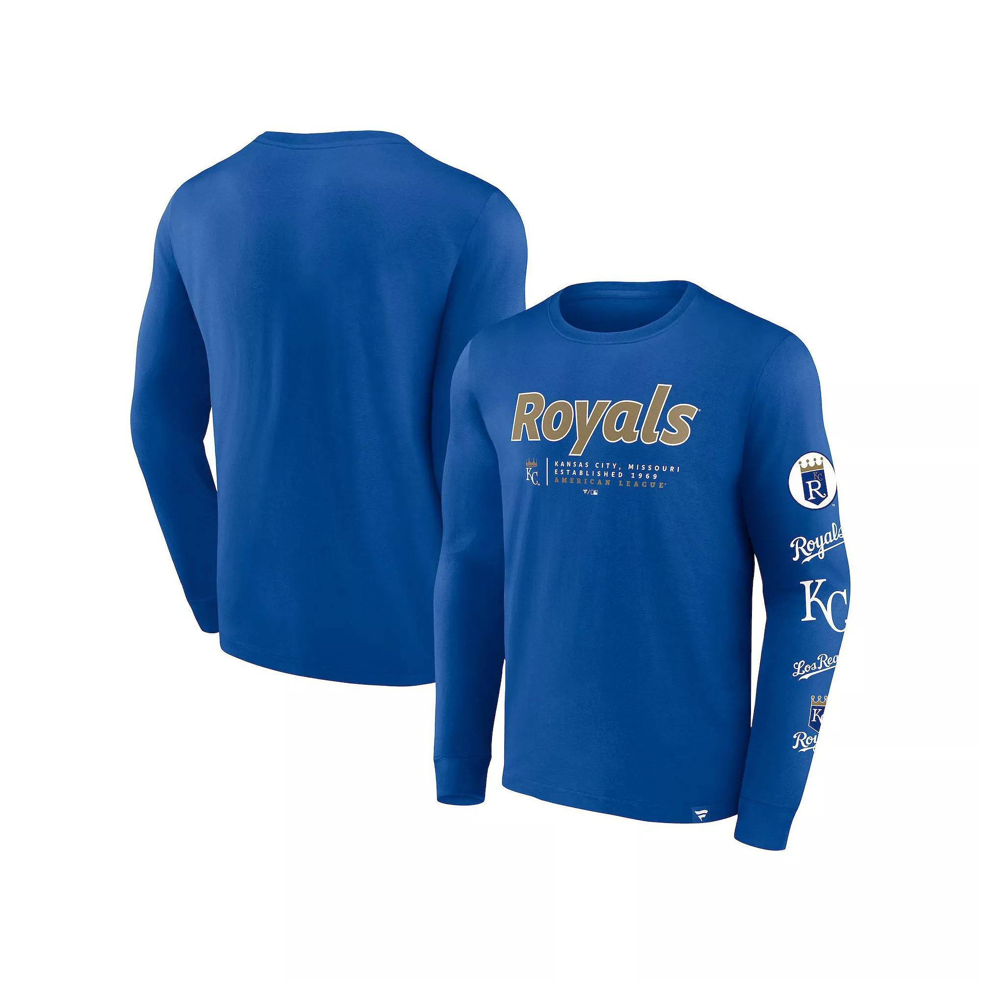 Men's Fanatics Branded Royal Kansas City Royals Strike the Goal Long Sleeve T-Shirt, Size: Small, Blue Product Image
