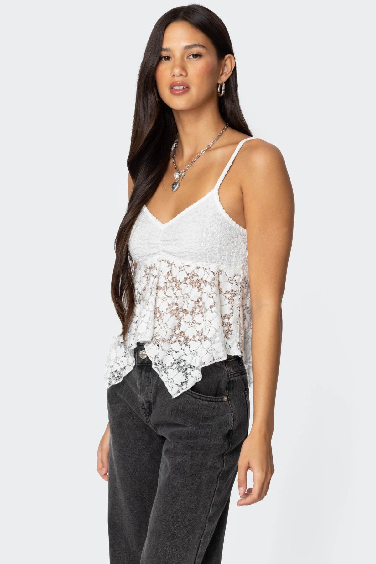 Orchid Sheer Lace Top Product Image