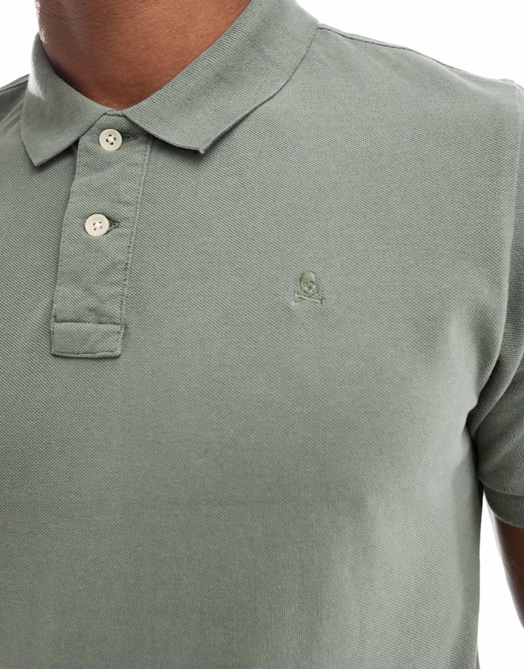Scalpers basic polo in khaki   Product Image