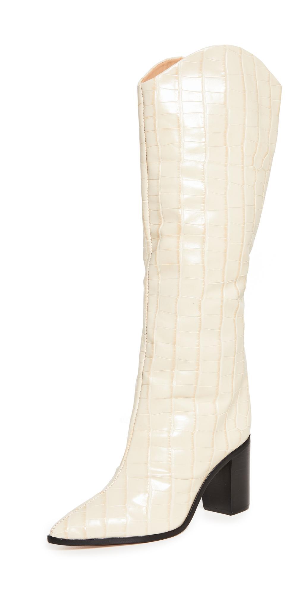 Maryana Block Crocodile-Embossed Leather Boot Product Image