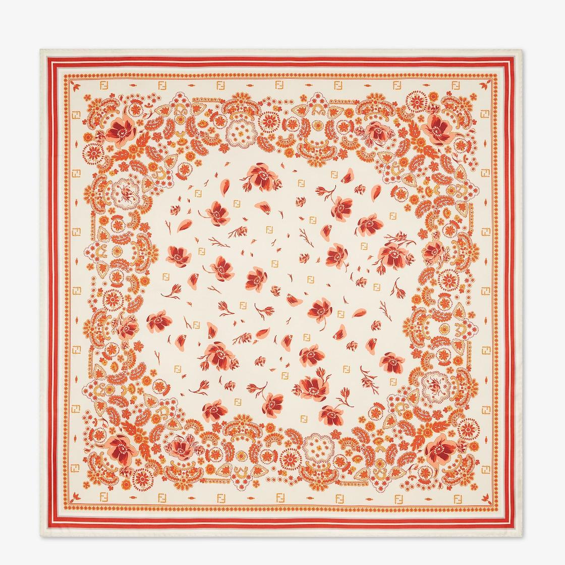 FF FoulardIvory silk Coral Bandana foulard Product Image