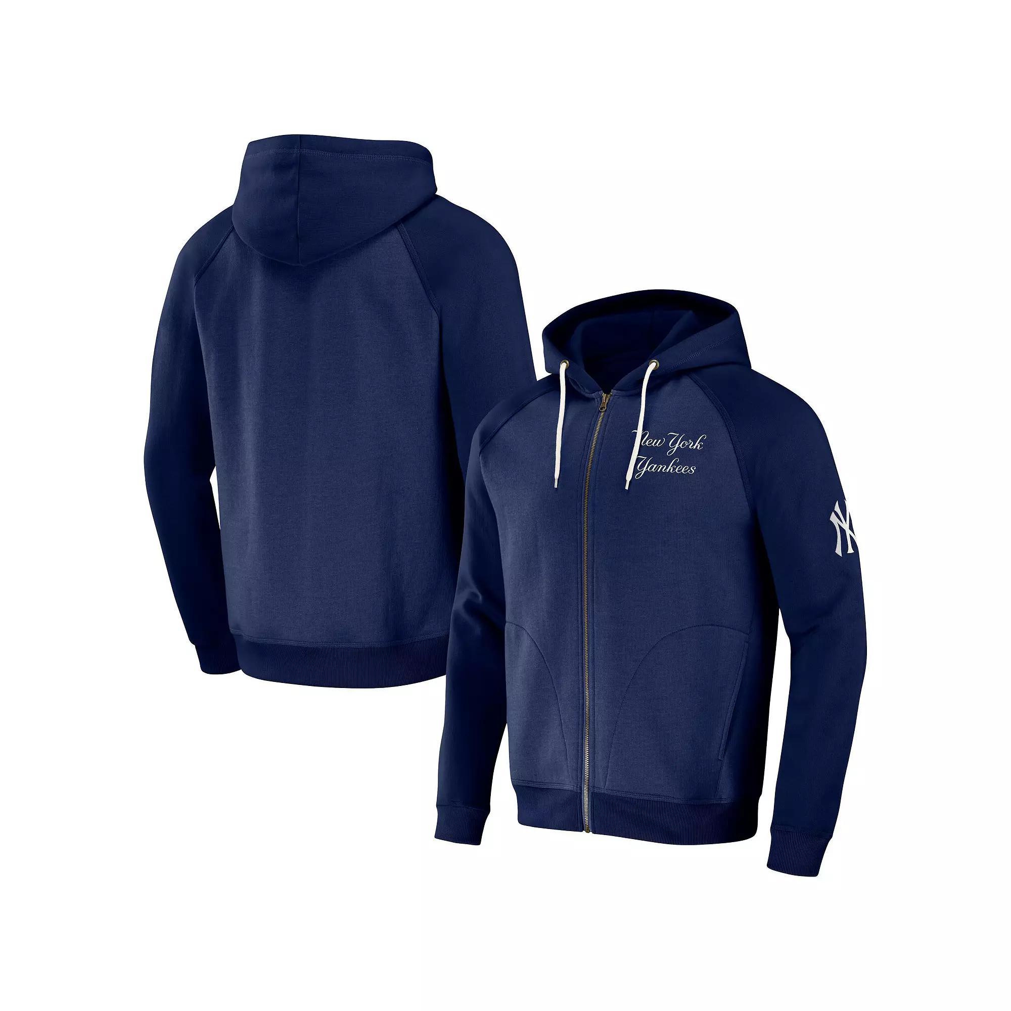 Men's Darius Rucker Collection by Fanatics  Navy Cleveland Guardians Raglan Full-Zip Hoodie, Size: Small, Grd Blue Product Image