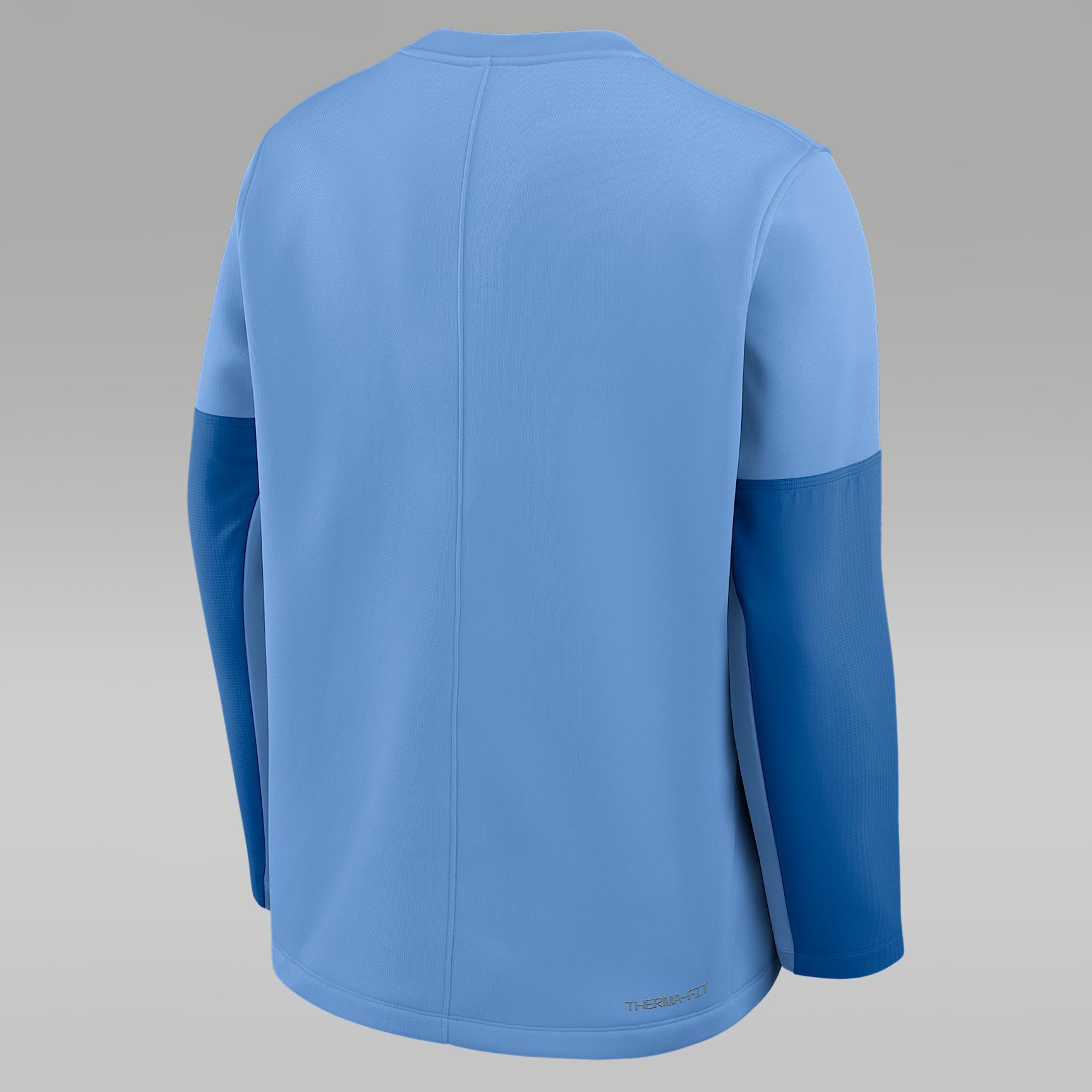 North Carolina Sideline Coach Men's Jordan Brand Therma-FIT College Long-Sleeve T-Shirt Product Image