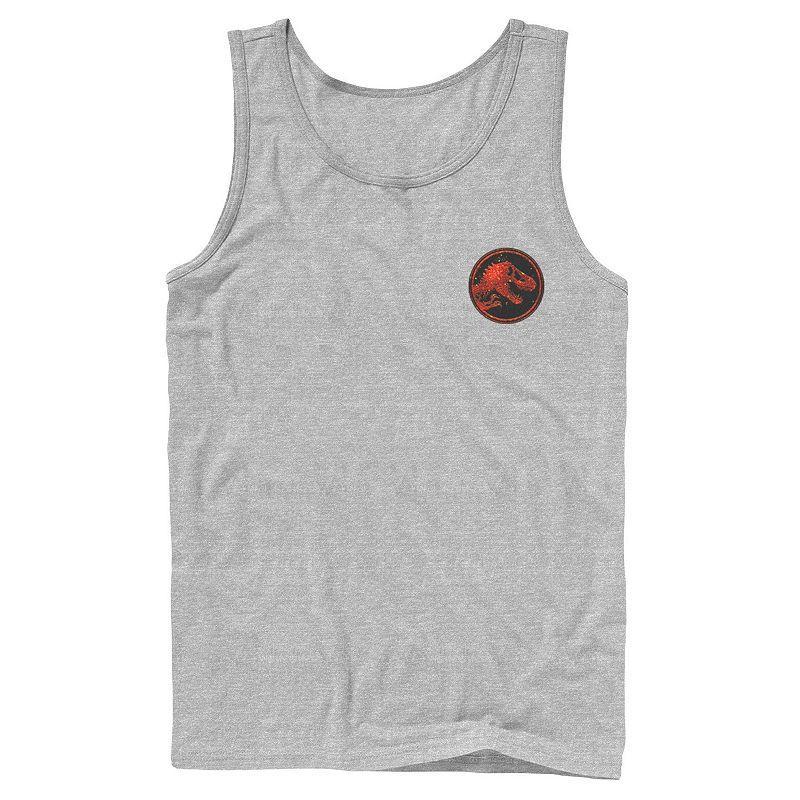 Men's Jurassic World Two T-Rex Magma Pocket Icon Tank Top, Size: Large, Athletic Grey Product Image