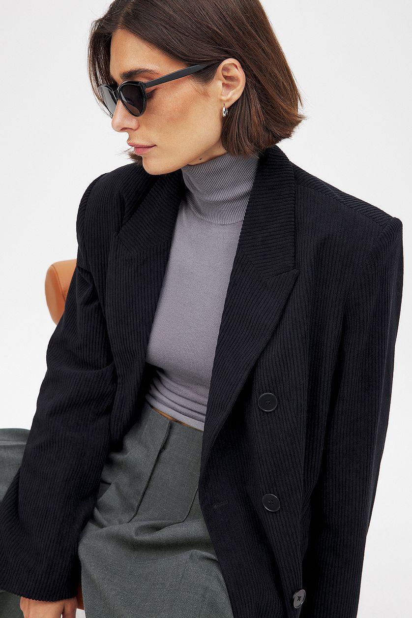 Oversized Double Breasted Corduroy Blazer Product Image