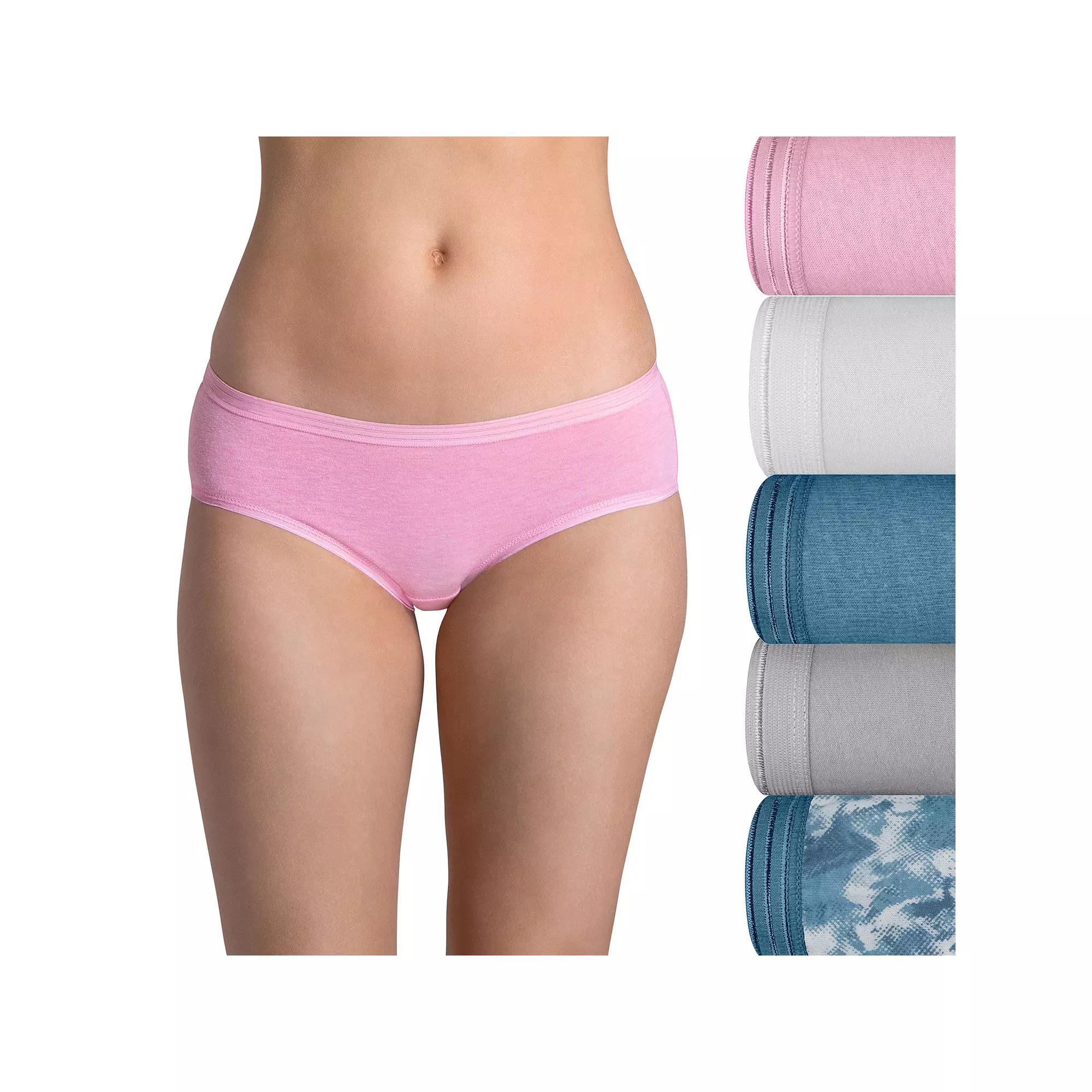 Women's Fruit of the Loom® Ultra Soft 5-pack Hipster Panties 5DUSKHP, Size: 7, Sweet Ivory Asst Product Image