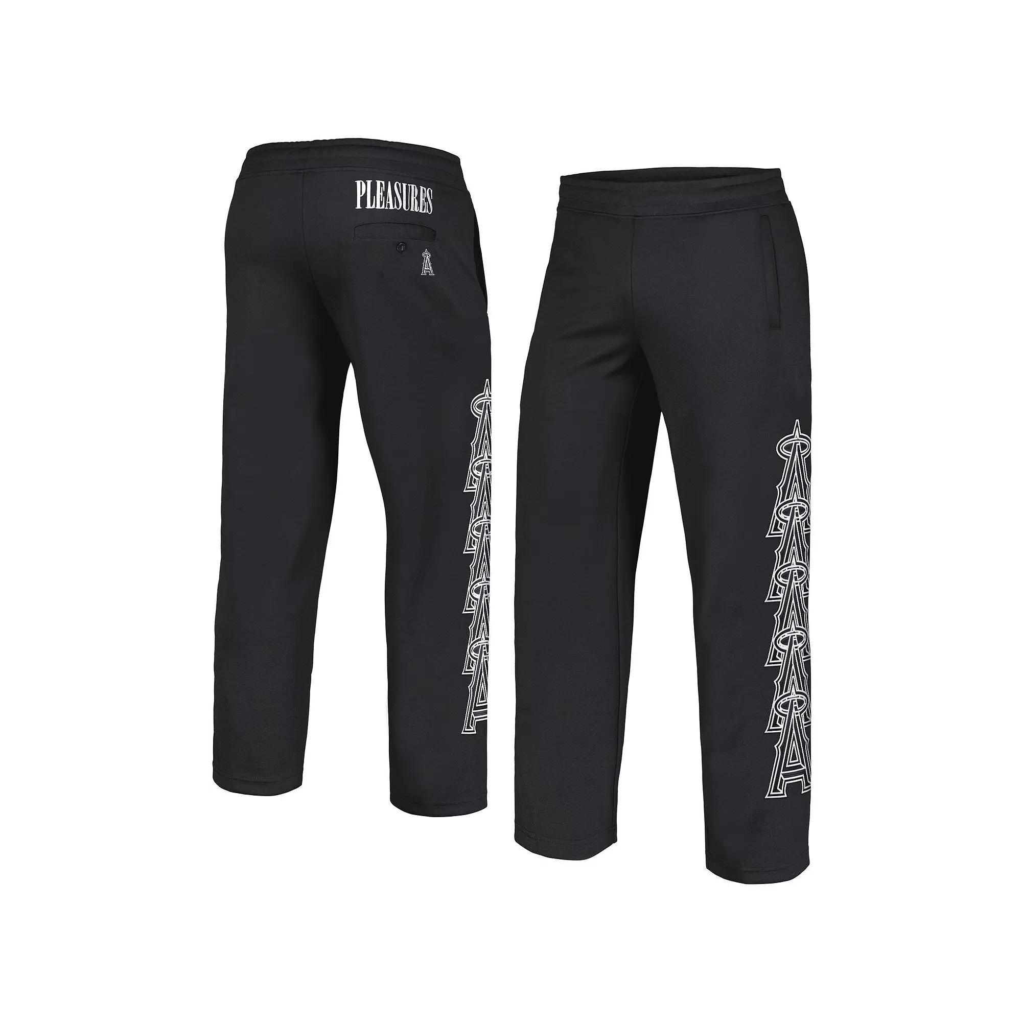 Men's Black Los Angeles Angels Pitcher Track Pants, Size: 2XL Product Image