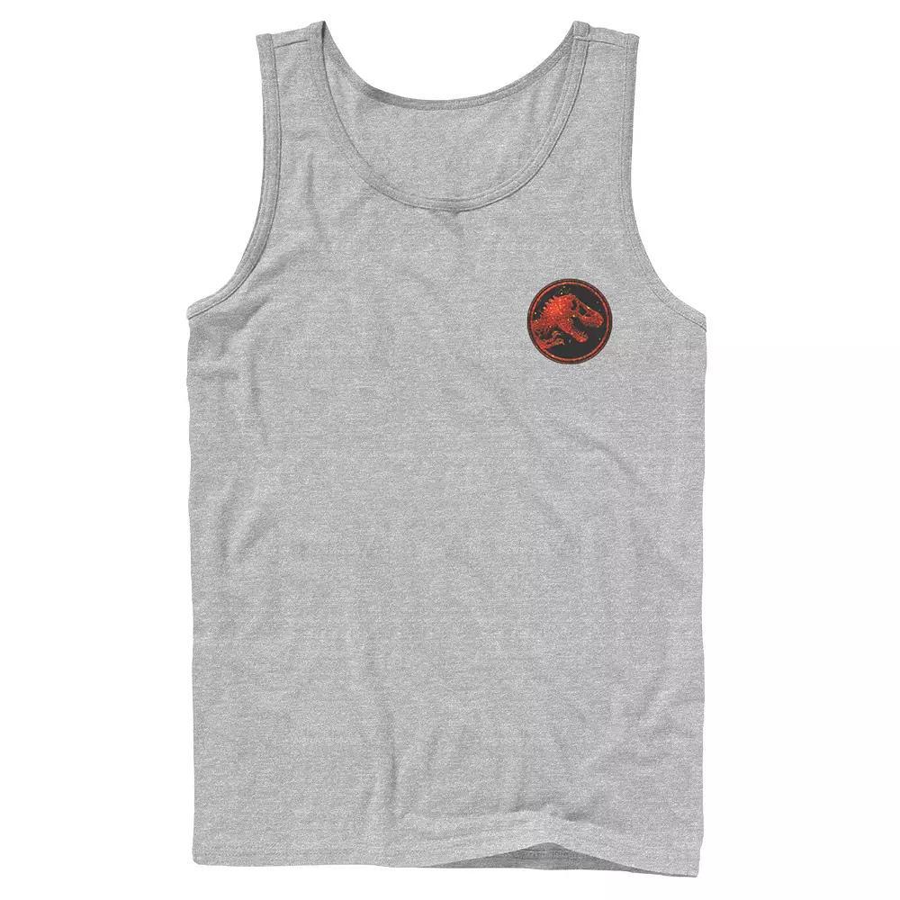 Men's Jurassic World Two T-Rex Magma Pocket Icon Tank Top, Size: Large, Athletic Grey Product Image