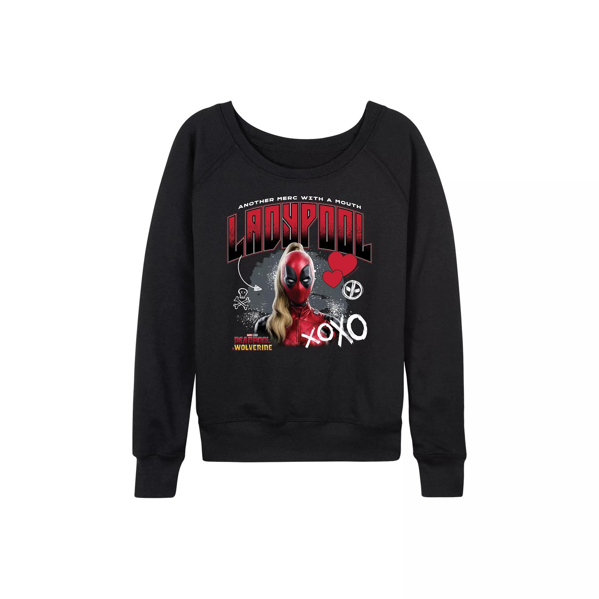 Womens Marvel Deadpool & Wolverine Ladypool French Terry Long Sleeve Tee Product Image