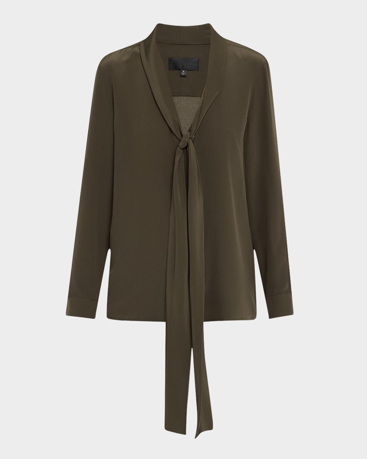 Womens Angelique Silk Tie-Neck Blouse Product Image