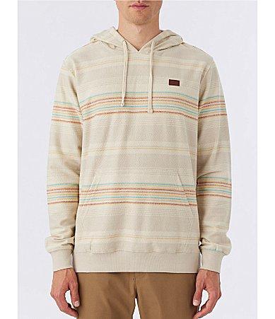 O'Neill Bavaro Stripe Pullover Hoodie (Fog) Men's Clothing Product Image