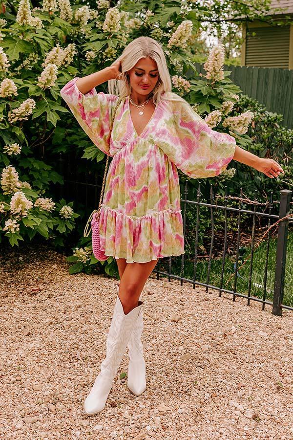 Adorable Vibes Watercolor Babydoll Dress Product Image