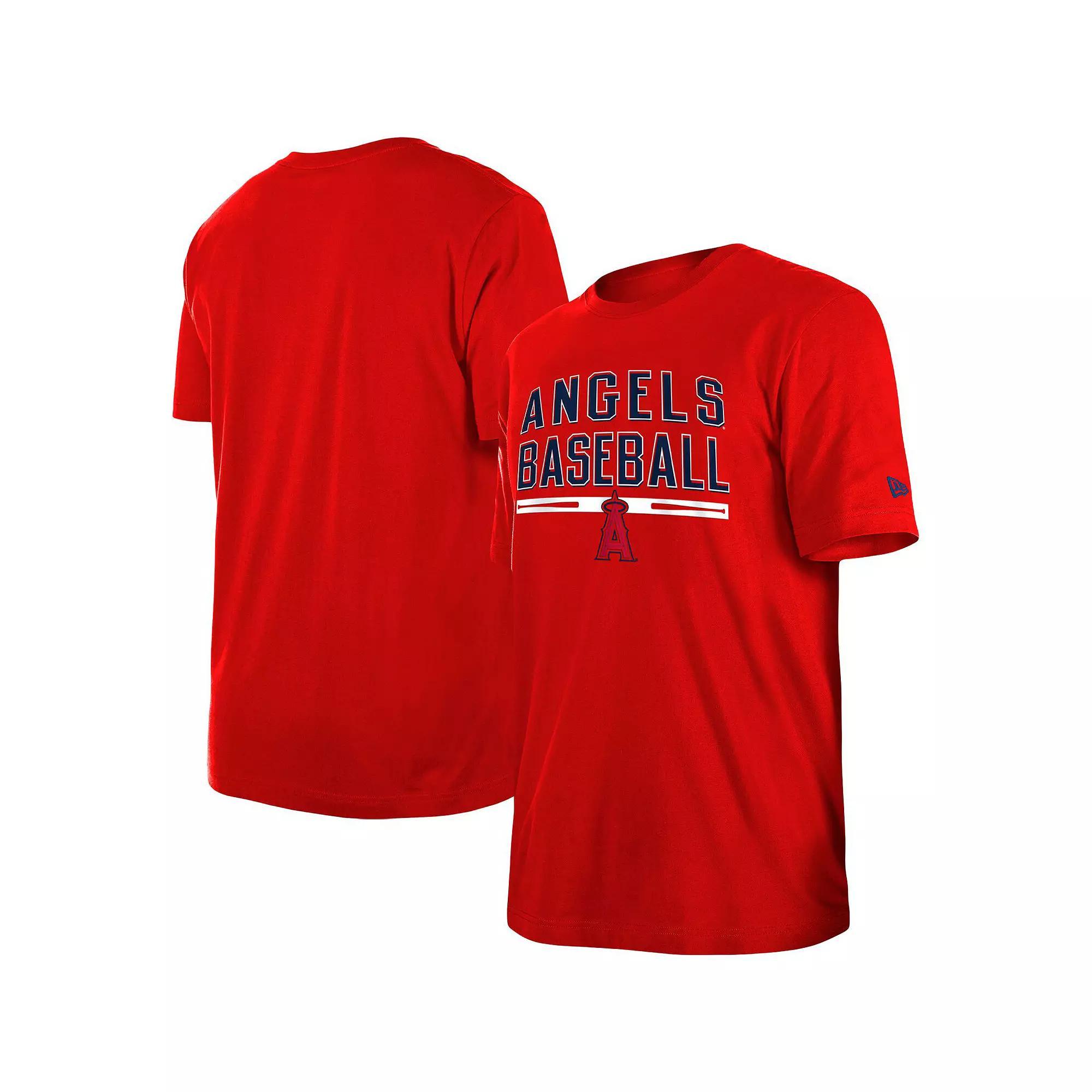 Men's New Era Red Los Angeles Angels Batting Practice T-Shirt, Size: Large Product Image