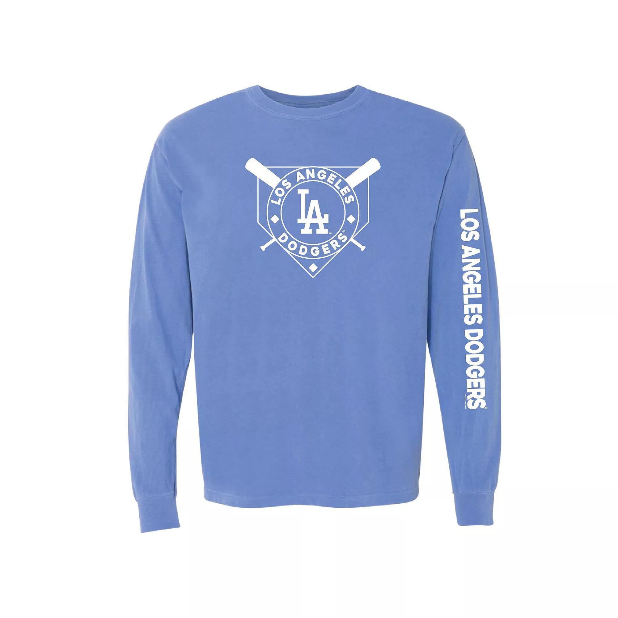 Women's Soft as a Grape Royal Los Angeles Dodgers Pigment Dye Long Sleeve T-Shirt, Size: Medium, Blue Product Image