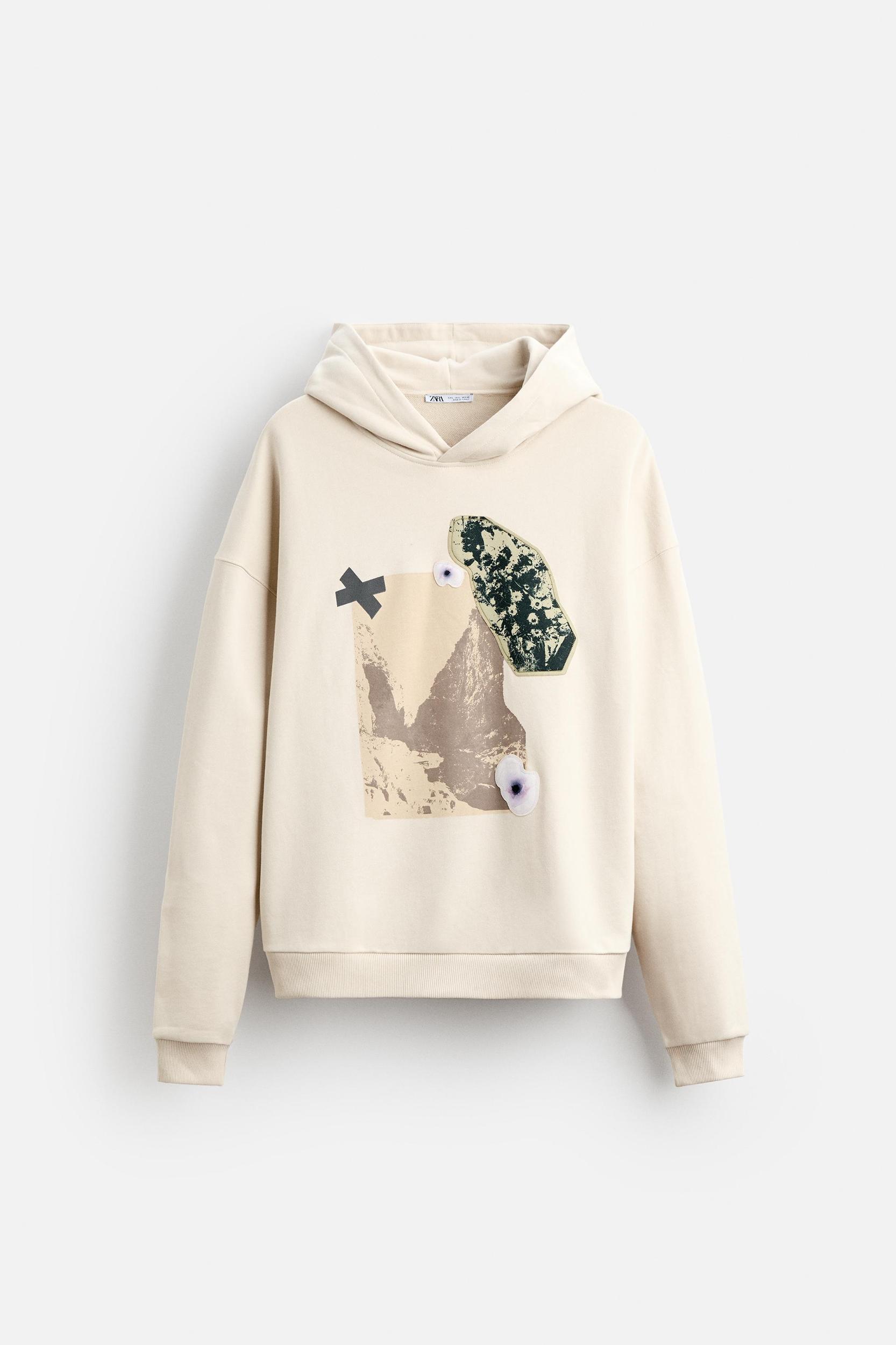 MATCHING PATCHES HOODIE SWEATSHIRT Product Image