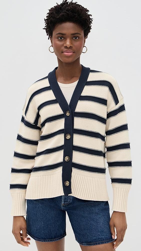 Madewell Oversized Cotton Cardigan in Stripe | Shopbop Product Image