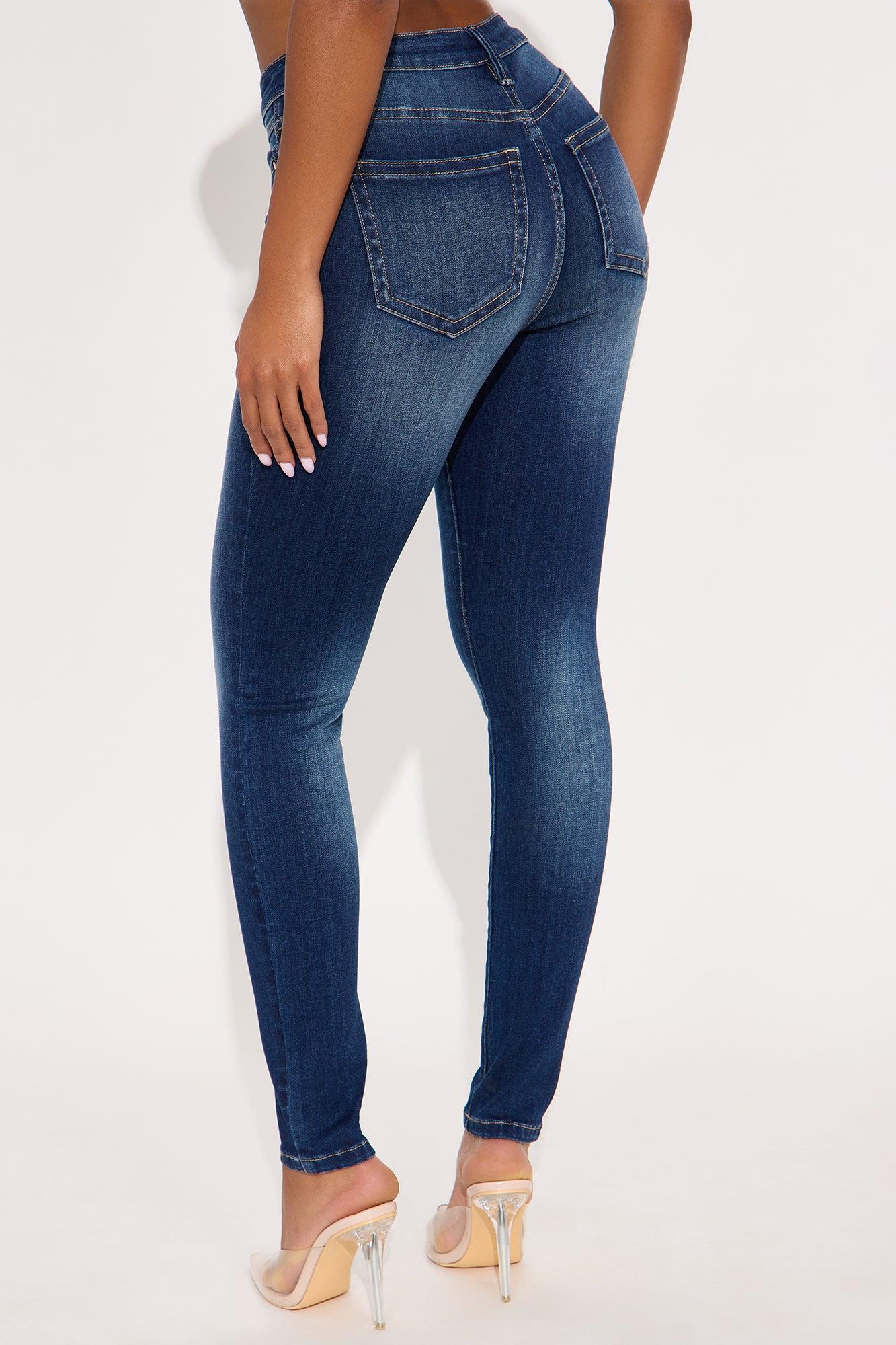 Do My Best Premium Low Waist Skinny Jeans - Dark Wash Product Image