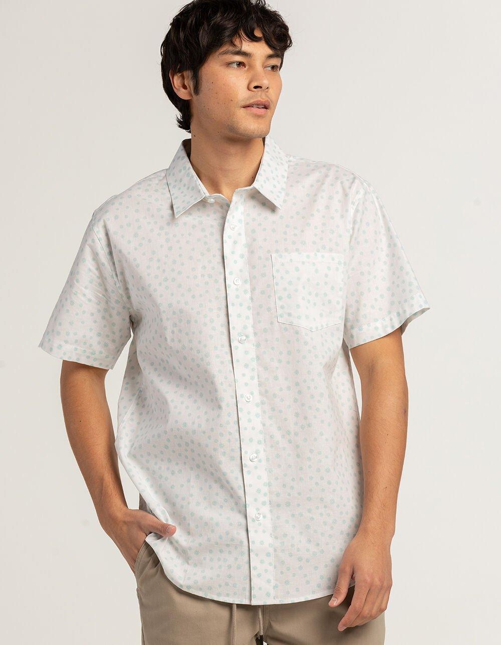 RSQ Mens Floral Button Up Shirt - WHITE Product Image