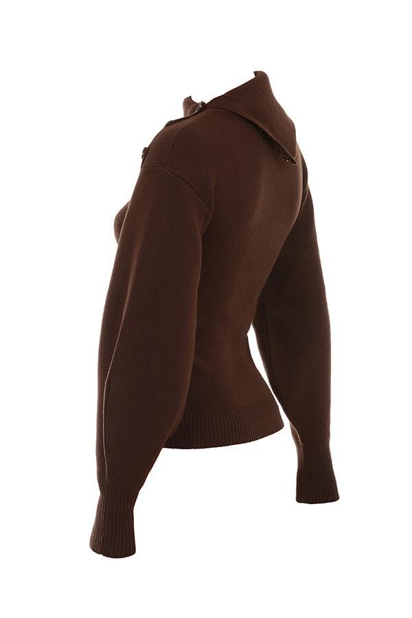 Adelita Chocolate Cashmere Blend Sweater Product Image