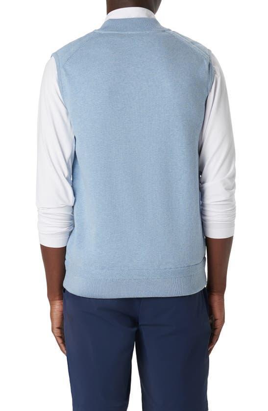 BUGATCHI Men's Cotton Full-zip Sweater Vest In Air Blue Product Image